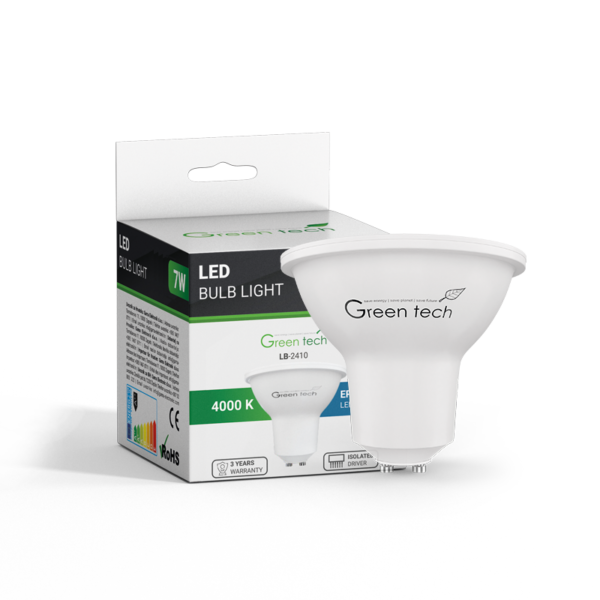 LED Žarulja / Sijalica GREEN TECH 7W 4000K GU10