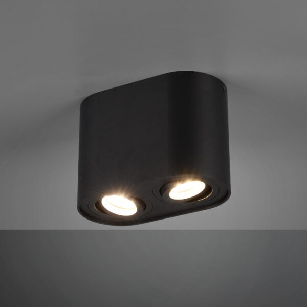 Plafonjera / Spot Lampa COOKIE Black 2xGU10