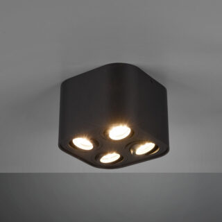 Plafonjera / Spot Lampa COOKIE Black 4xGU10