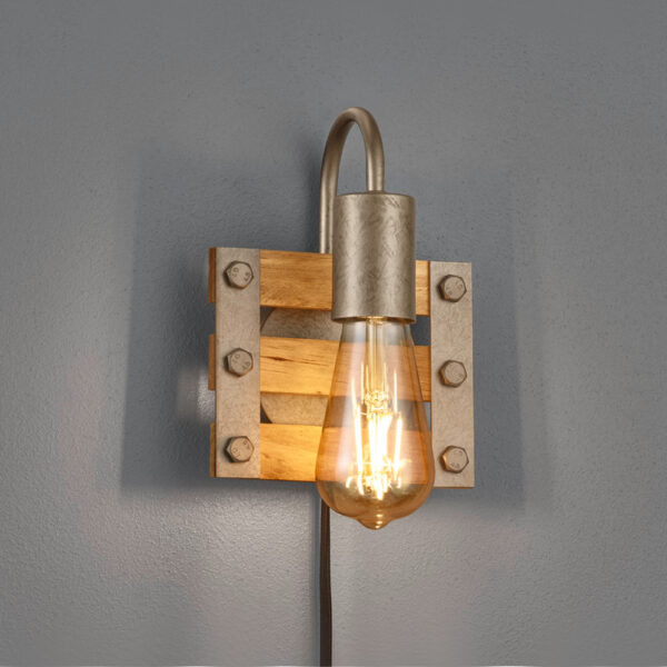 Zidna Lampa KHAN Wood 1xE27