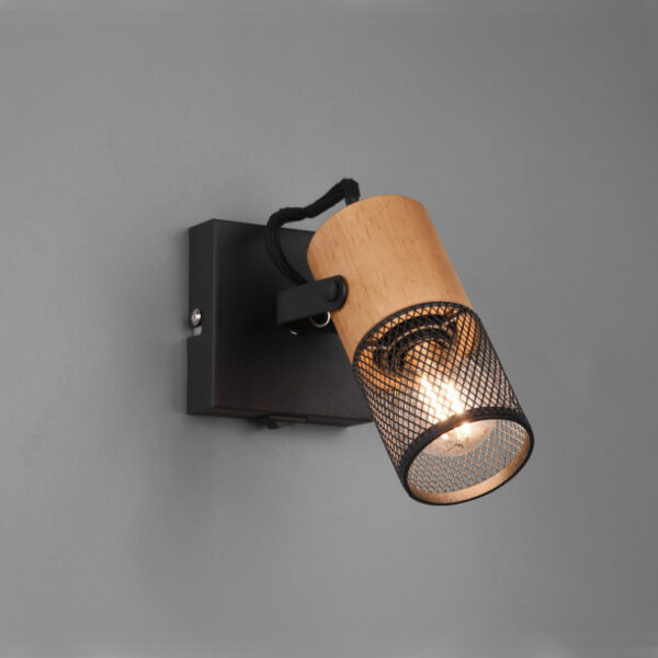 Zidna Spot Lampa TOSH Wood 1xE14