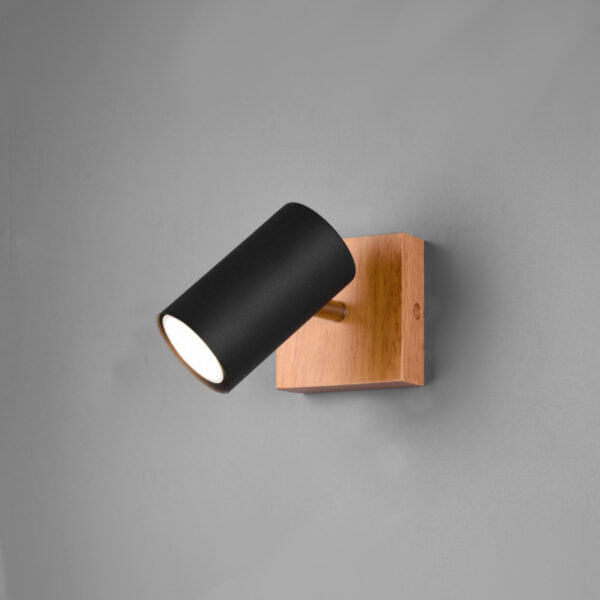 Spot Lampa MARLEY Wood Black Mat 1xGU10