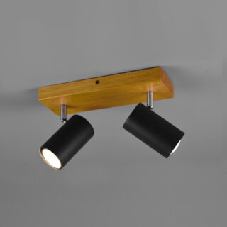 Spot Lampa MARLEY Wood Black Mat 2xGU10