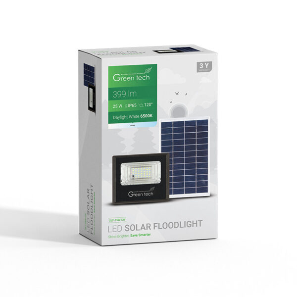 Solarni LED Reflektor GREEN TECH 25W 6500K - Image 2