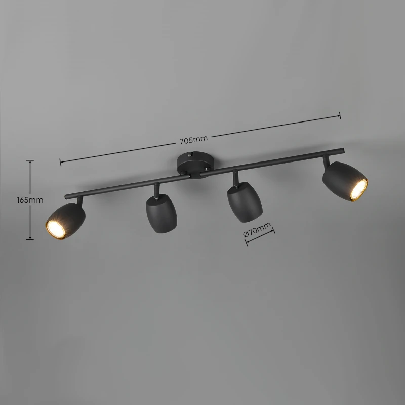 Spot Lampa NANCY Black Mat 4xGU10 - Image 2