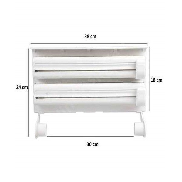 3u1 Zidni Držač za Folije i Ubruse sa Policom - Image 3