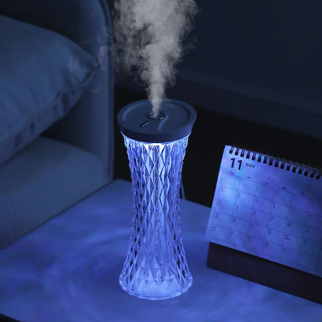 Kristalni Ovlaživač Prostora 2u1 Difuzer Lampa 24cm